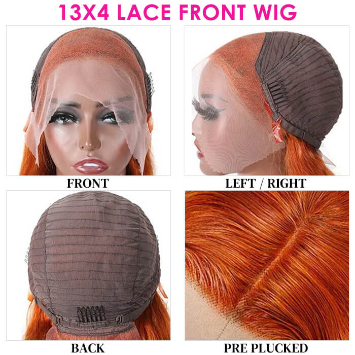 Ginger Lace Front Wisg Straight & Body Wave 13*4 HD Lace Frontal Human Hair Wigs For Women