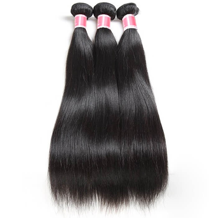 Peruvian Straight Hair 3/4 Bundle Deals Unprocessed Virgin Human Hair Extensions In Stock