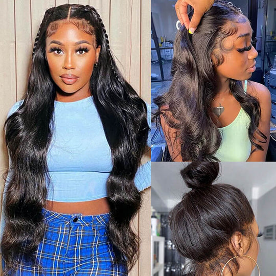 360 Lace Frontal Wigs Pre Plucked Undetectable Lace Body Wave Wigs