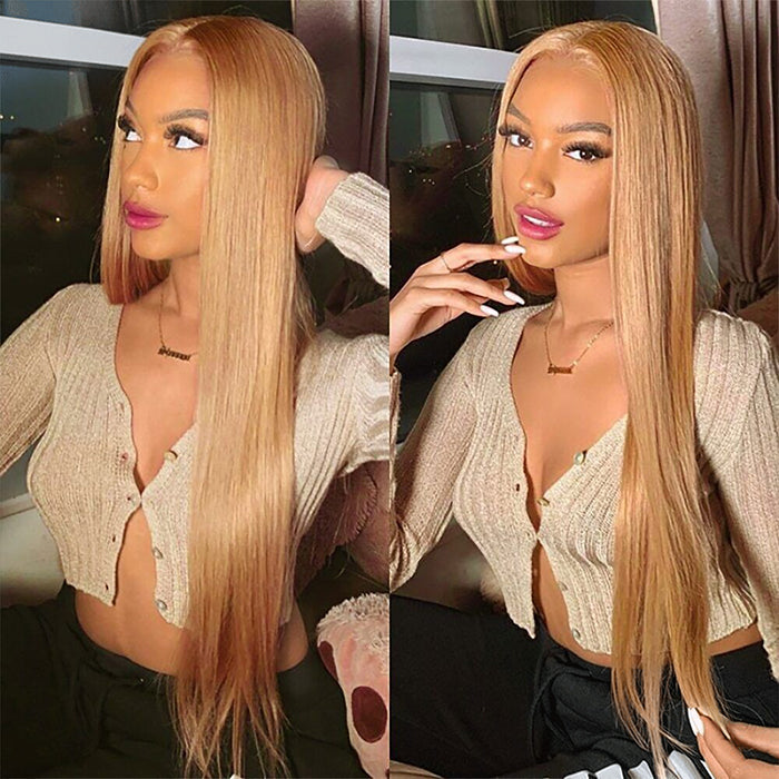 #27 Honey Blonde Straight/Body Wave Upgrade 8x5 Pre Cut HD Lace Wear & Go Glueless Human Hair Wigs