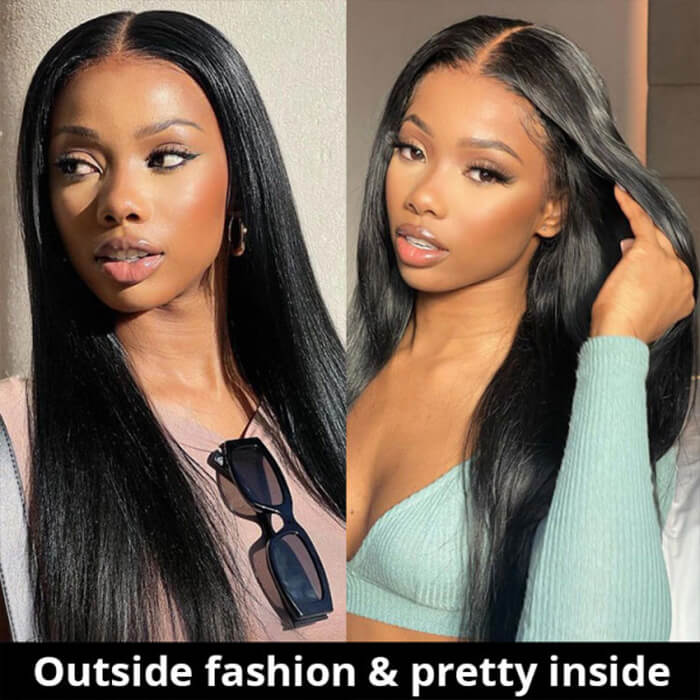 13x4 Pre Cut HD Lace Front Straight Wigs Wear & Go Glueless Human Hair Wigs