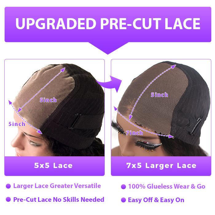 Bleached Knots | 7x5 Pre Cut HD Lace Closure Wigs Wear & Go Glueless Wig