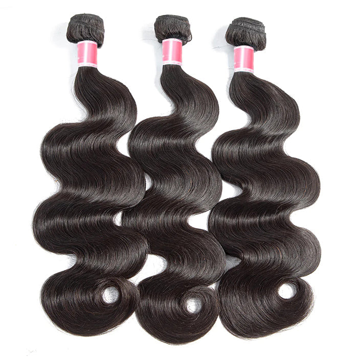 Brazilian Body Wave Virgin Hair Weave 3 Bundles With 13*4 Lace Frontal