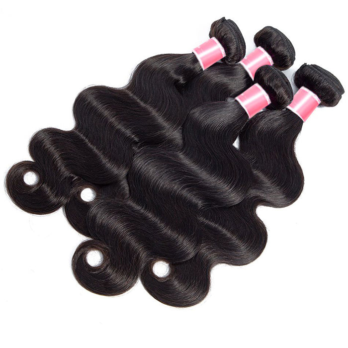 Brazilian Body Wave Virgin Hair Weave 3 Bundles With 13*4 Lace Frontal