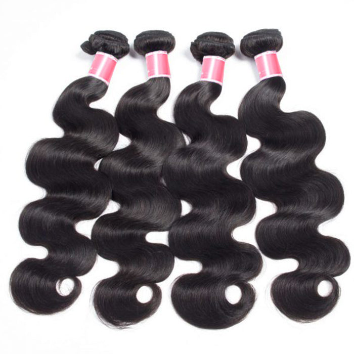 Peruvian Body Wave 4 Bundles with 4*4 Closure Soft Unprocessed Virgin Human Hair