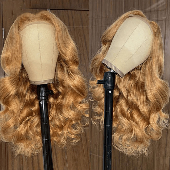 #27 Honey Blonde Straight/Body Wave 5x5 Pre Cut HD Lace Wear & Go Glueless Human Hair Wigs