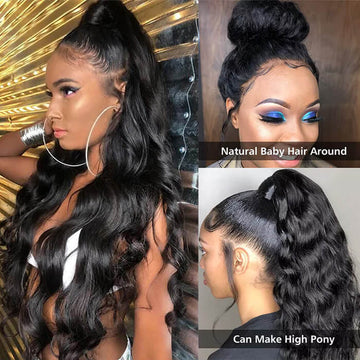 360 Lace Frontal Wigs Pre Plucked Undetectable Lace Body Wave Wigs