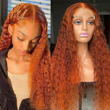 Ginger Curly Wigs 13x4 HD Lace Front Wigs Colored Human Hair Lace Front Wigs With Pre Plucked