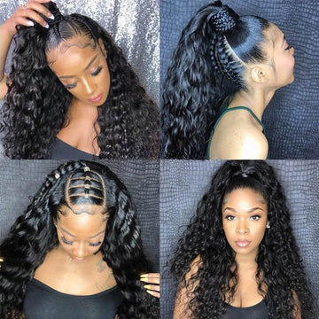 Water Wave 360 Lace Frontal Wigs Pre Plucked Virgin Human Hair Wigs with HD Lace