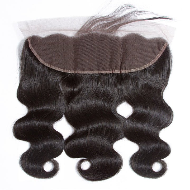 Peruvian Body Wave Virgin Hair Weave 3 Bundles With 13*4 Lace Frontal