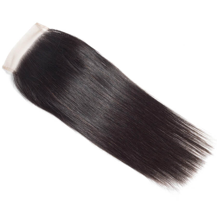 4x4 HD Transparent Lace Closure Straight Human Hair Closure Natural Black Hair Top Swiss Lace