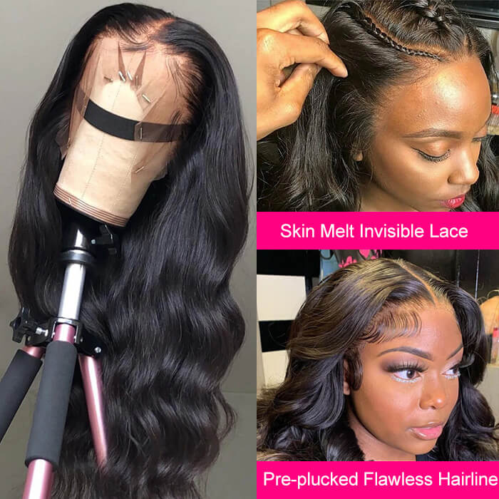 HD Lace Wigs 13*4 Frontal Wigs Skin Melt Transparent Human Hair Wigs