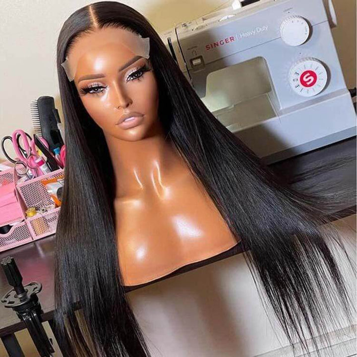 5x5 HD Invisible Lace Closure Wigs Straight Hair Glueless Human Hair Wigs For Women