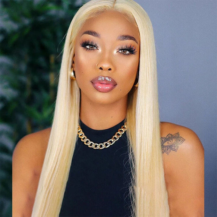 Straight 613 Wigs Blonde 13*4 Lace Front Wigs Affordable 4*4 Closure Wigs 150% Density