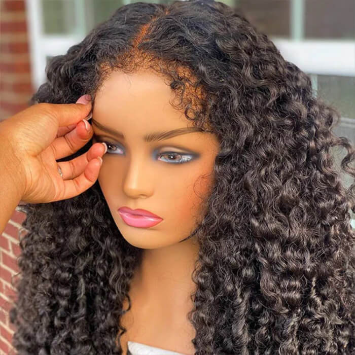 4C Edges Hairline Wigs Deep Wave 5x5/13x4 HD Lace Front Wigs Human Hair With Curly Baby Hair Realistic Hairline