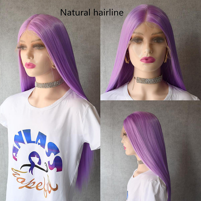 13x4 Purple Color 13x4 HD Lace Front Human Hair Wigs with Baby HairGlueless Lace wigs