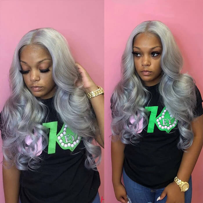 Colored Human Hair Lace Front Wigs Body Wave Gray Hair Wigs 13x6 13x4 5x5 4x4 HD Lace Wigs