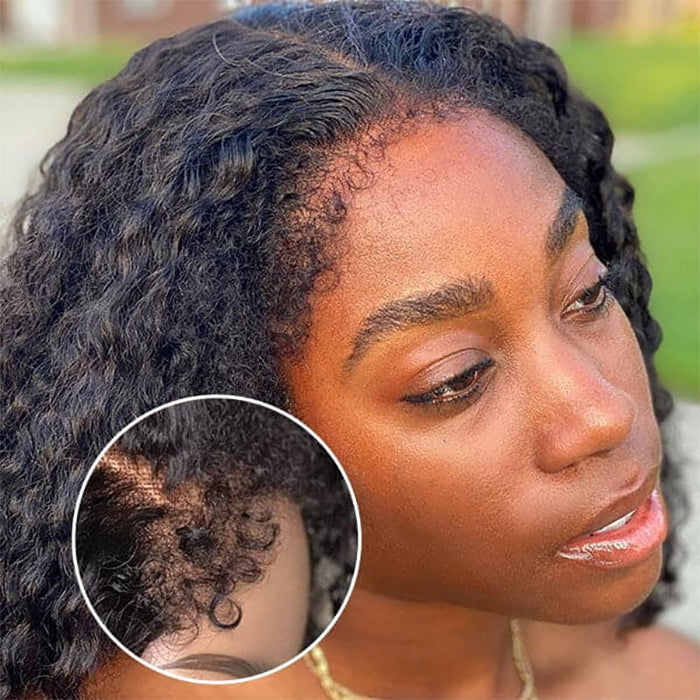 4C Edges Hairline Wigs Water Wave 13x4 HD Lace Front Wigs Human Hair With Curly Baby Hair Realistic Hairline