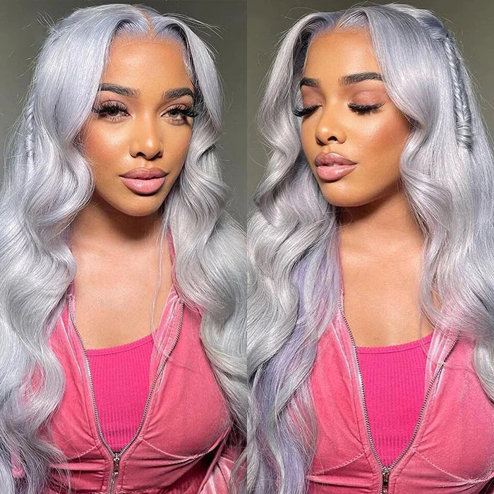 Grey Human Hair Wigs 13x4 HD Lace Frontal Wigs Colored Human Hair Wigs For Women