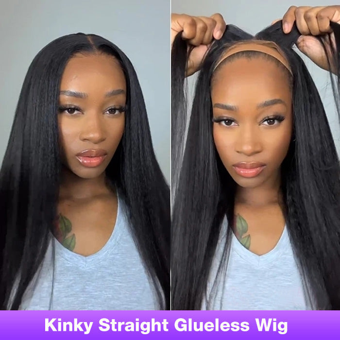 Kinky Straight 4x4/5x5 Pre Cut HD Lace Closure Human Hair Wigs Wear & Go Glueless Wigs