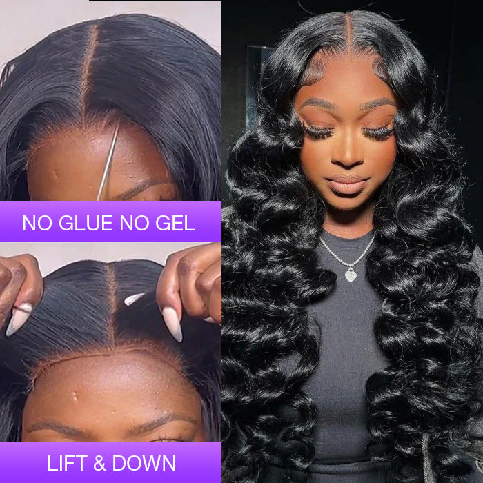 Glueless Wear And Go Wigs Loose Wave Lace Closure Wigs With Pre Cut Lace Hairline