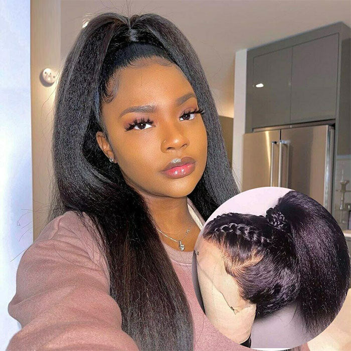 13x6/13x4 HD Lace Front Human Hair Wigs Kinky Straight Lace Frontal Wigs For Women