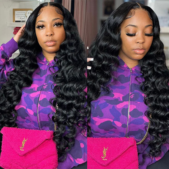 Glueless Wear And Go Wigs Loose Wave Lace Closure Wigs With Pre Cut Lace Hairline