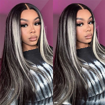 Straight Hair 1b/613 Highlight Lace Front Wigs 13*4/5*5 HD Lace Human Hair Wigs