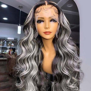 Straight Hair 1b/613 Highlight Lace Front Wigs 13*4/5*5 HD Lace Human Hair Wigs