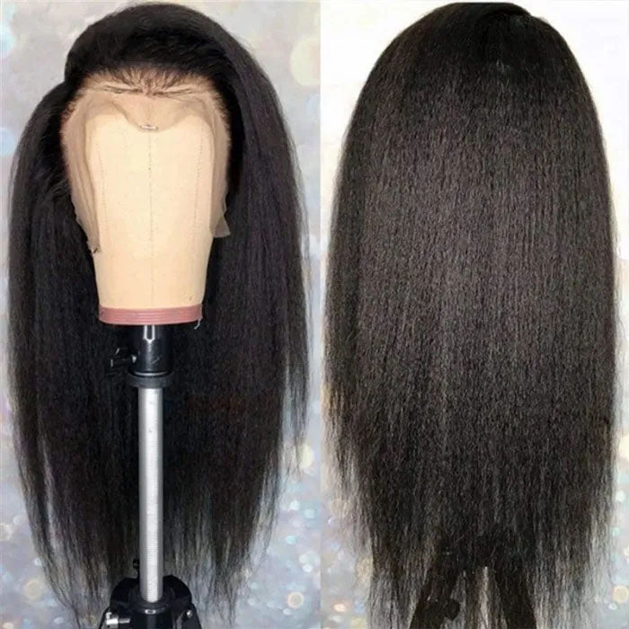 Kinky Straight 4*4/13*6 HD Transparent Skin Melt Lace Front Wigs Human Hair Wigs