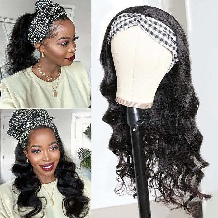 Body Wave Headband Wigs Human Hair Wigs With Various Headbands