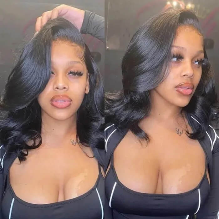 Body Wave Short Bob Wigs Pre Plucked 13x4 Lace Front Wigs Human Hair