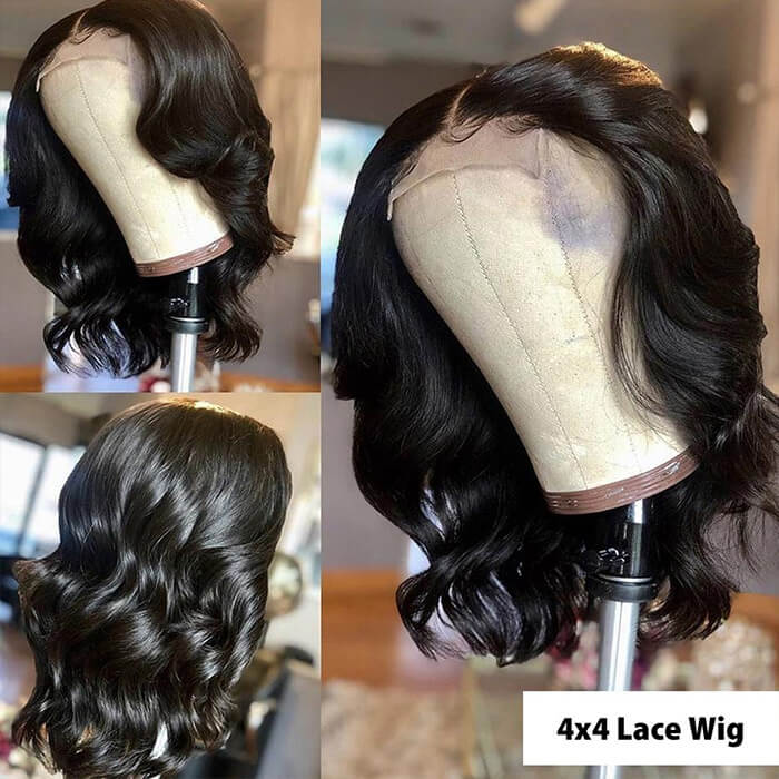 Body Wave Short Bob Wigs Pre Plucked 13x4 Lace Front Wigs Human Hair