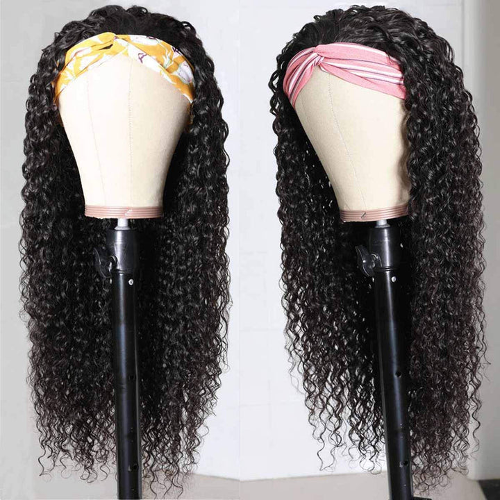 150% Density Full Texture Headband Human Hair Wigs Full Machine Made Full Looking Lace Wigs