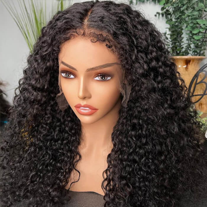 Natural 4C Curly Edges Hairline 13x4/5x5 HD Lace Front Wigs With Curly Baby Hair Realistic Hairline