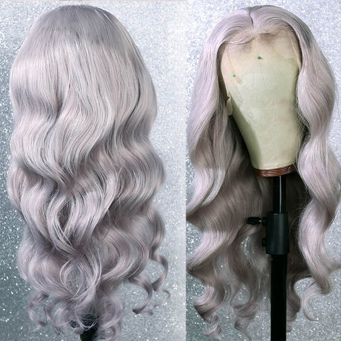 Colored Human Hair Lace Front Wigs Body Wave Gray Hair Wigs 13x6 13x4 5x5 4x4 HD Lace Wigs