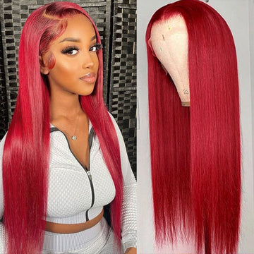 Red Lace Front Human Hair Wigs 13x4/13x6 Body Wave & Straight Wigs Glueless Frontal Wigs