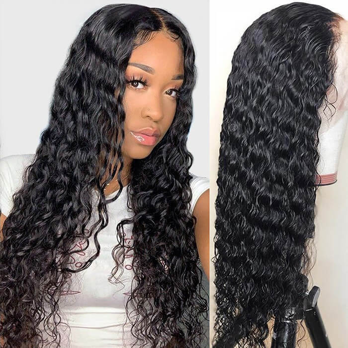 Water Wave Hair 13*4 HD Lace Front Wigs Glueless Transparent Lace Wigs Pre-plucked Hairline