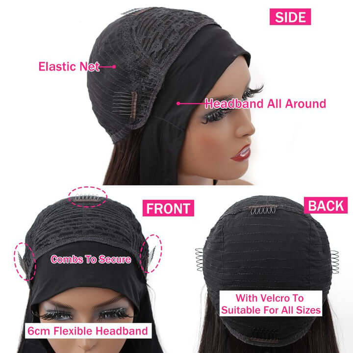 Body Wave Headband Wigs Human Hair Affordable Half Wigs Styles
