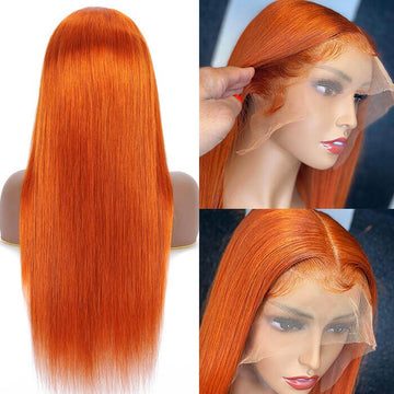 Orange Ginger Wigs 13x4 13x6 HD Lace Front Wigs Straight & Body Wave Pre-colored Human Hair Wigs