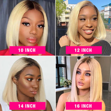 Ombre 613 Blonde Straight Bob Lace Front Wigs 13X4 Lace Front Human Hair Wigs For Women