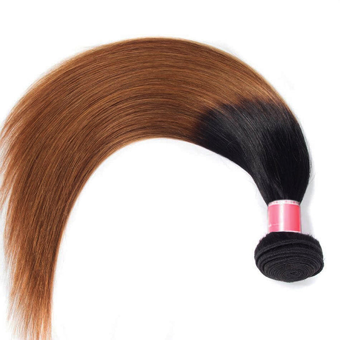 Ombre Malaysian Virgin Straight Hair 3/4 Bundles Deal Two Tone 1B/30 Human Hair Weave Extensions