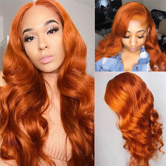 Ginger Lace Front Wisg Straight & Body Wave 13*4 HD Lace Frontal Human Hair Wigs For Women