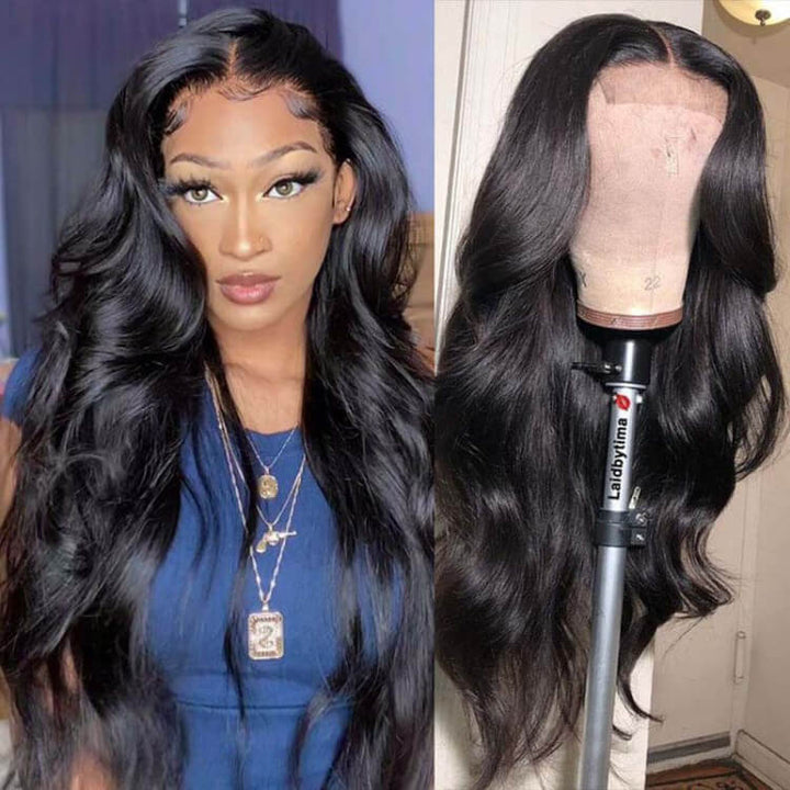 Body Wave 5x5 Invisible HD Lace Closure Wigs Pre Plucked Natural Black Human Hair Wigss For Women