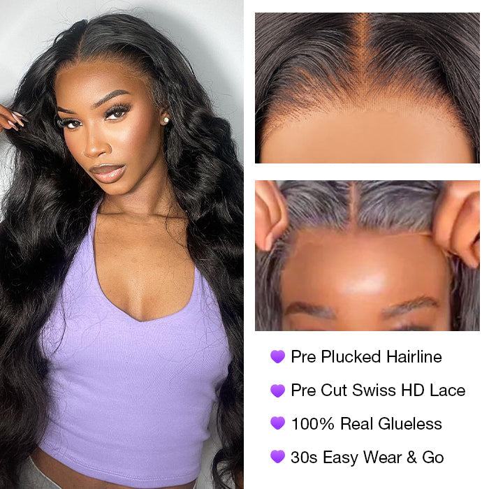 Glueless Wear & Go Wigs - Straight/Body Wave/Deep Wave Human Hair Upgrade 8x5 Lace Closure Wigs