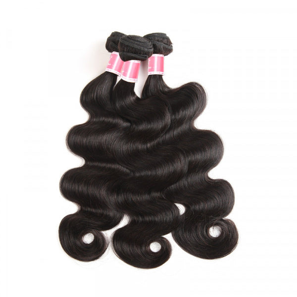 Malaysian Body Wave 3/4 Bundle Deals Unprocessed Virgin Human Hair Bundles Natural Black Color