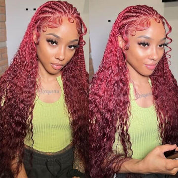 13x6 HD Lace Front Wigs Human Hair Wigs 99J Red Burgundy Pre-Plucked Remy Human Hair Deep Part Wigs