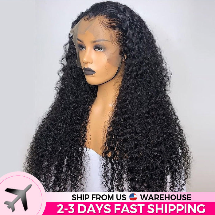 Curly Hair Glueless Wigs 13x4 HD Invisible Lace Front Human Hair Wigs