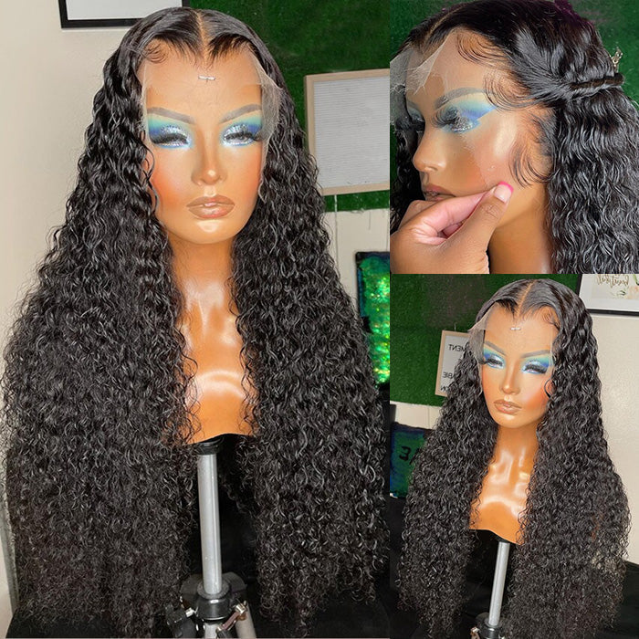 Curly Hair Glueless Wigs 13x4 HD Invisible Lace Front Human Hair Wigs