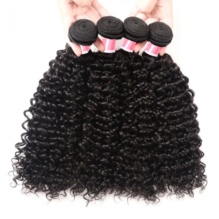 Malaysian Curly Hair 3/4 Bundle Deals Unprocessed Virgin Human Hair Bundles Natural Black Color